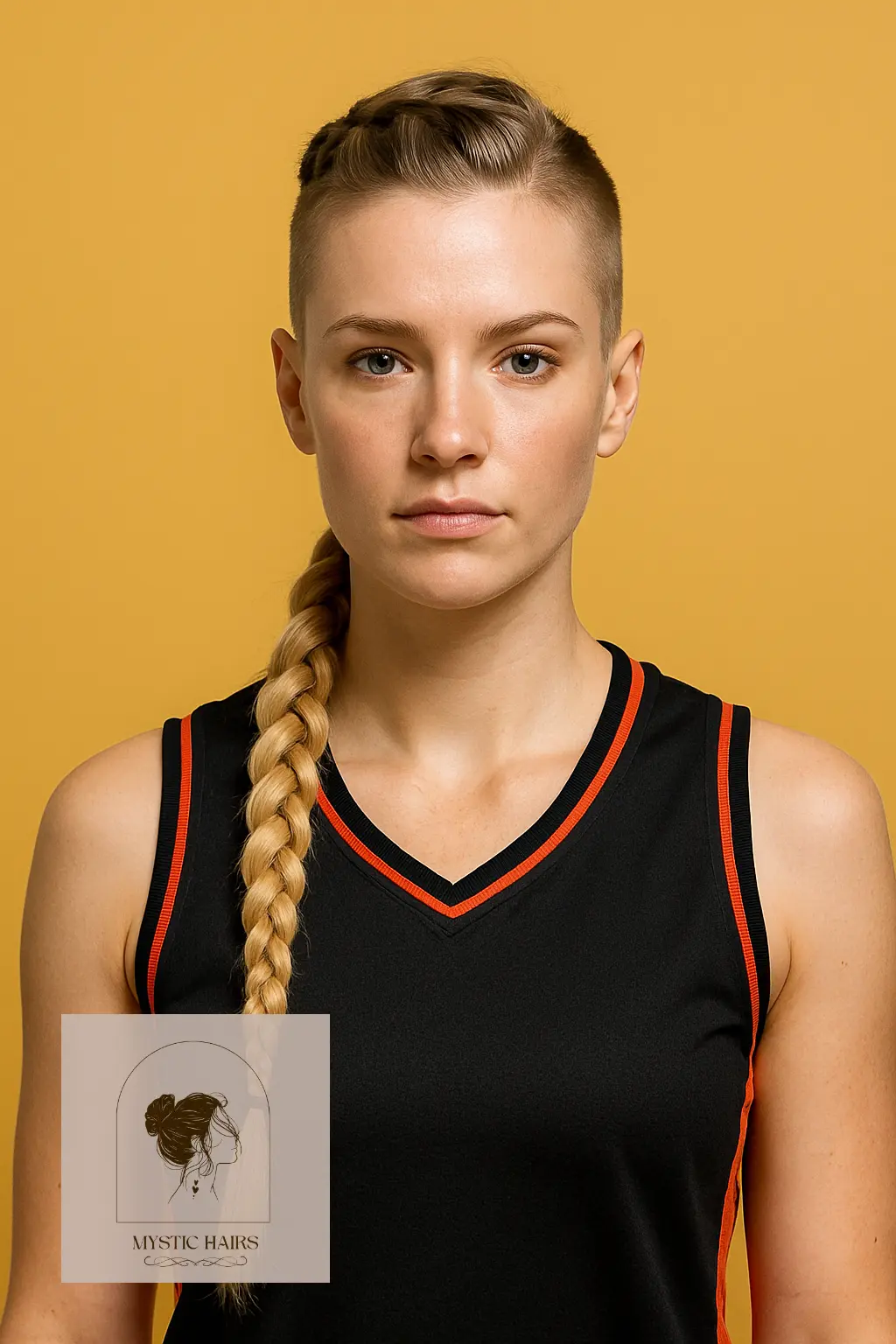 Single Long Braid with Tapered Sides