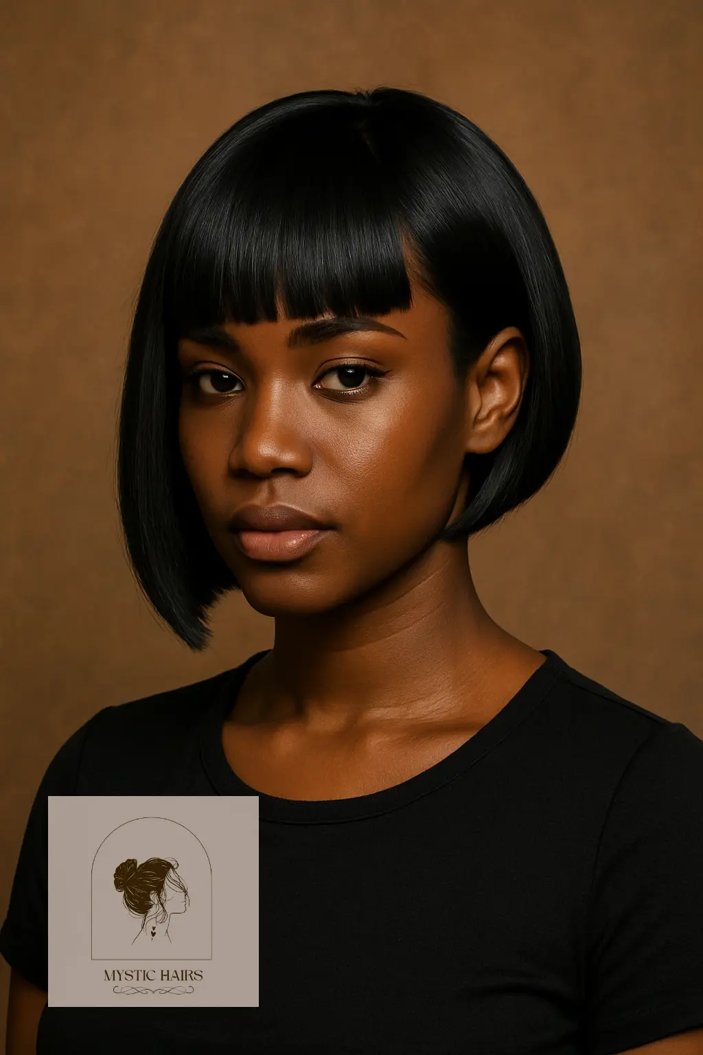 Sleek Asymmetrical Bob with Blunt Bangs