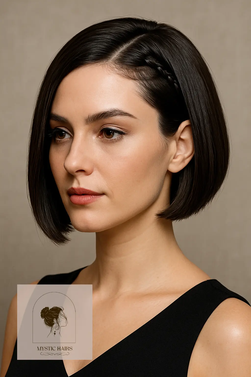 Sleek Bob with Micro Braid Accent