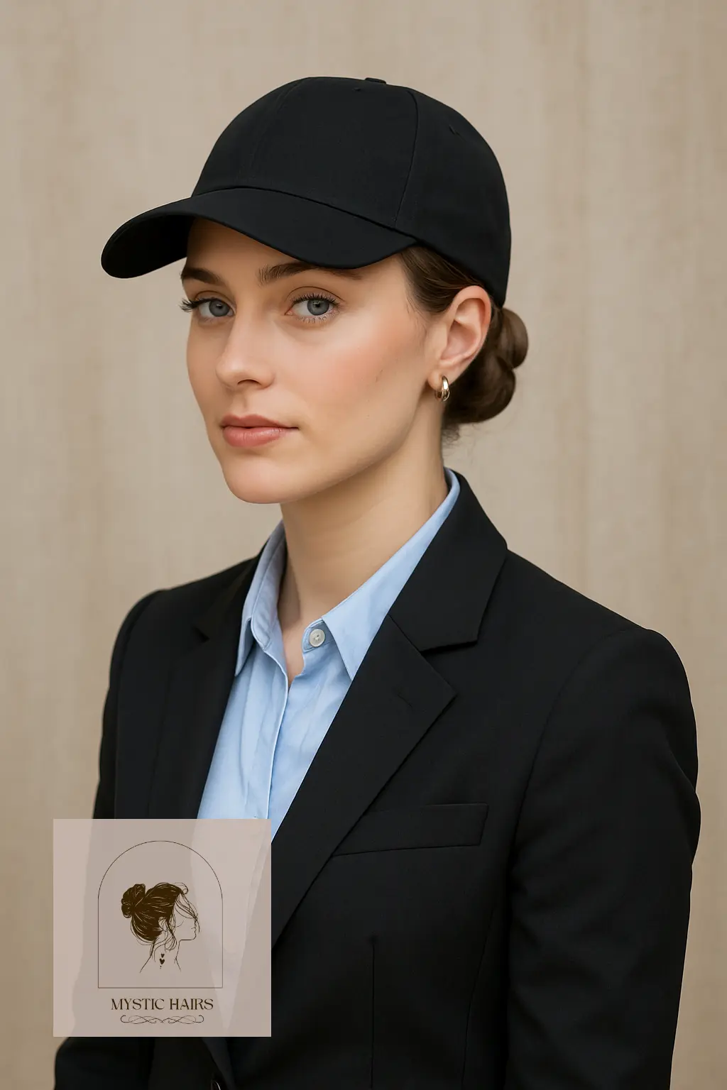 Sleek Low Bun Under Cap