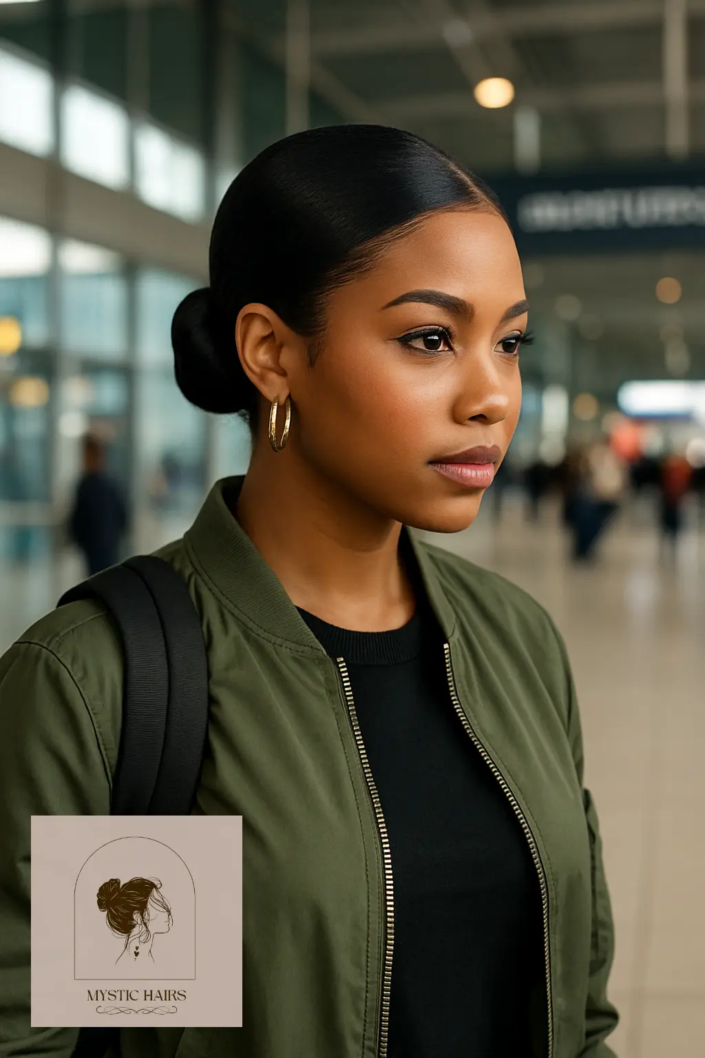 Sleek Low Bun with Side Part