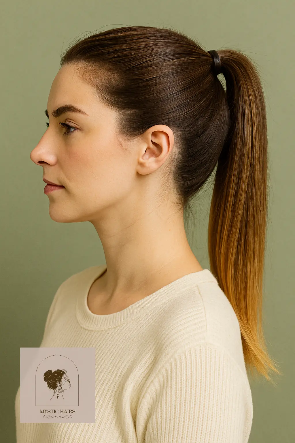 Sleek Ponytail with Brightened Ends