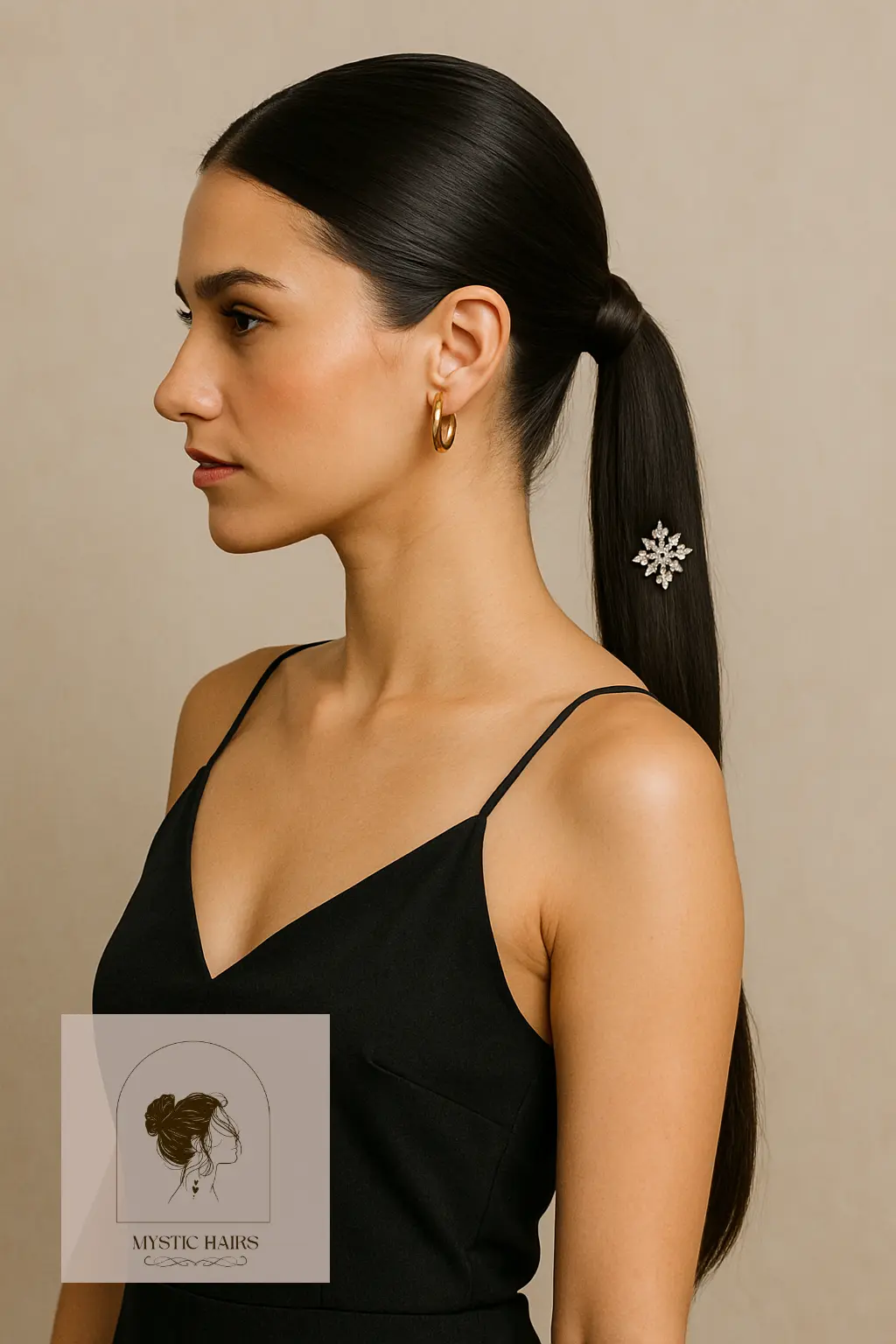 Sleek Ponytail with Hair Jewelry