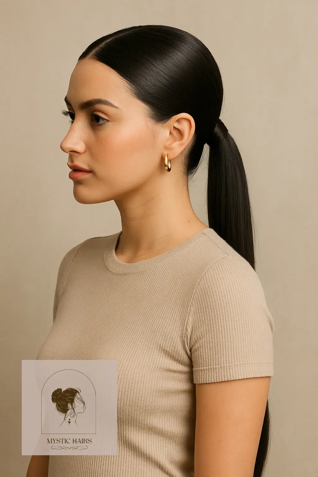Sleek Ponytail with Middle Part