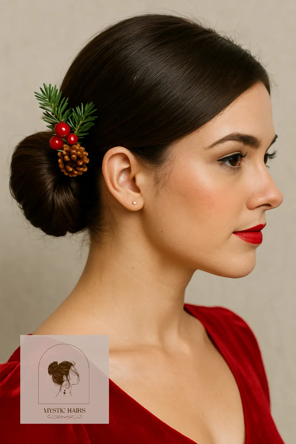 Sleek Side Bun with Pine Clip