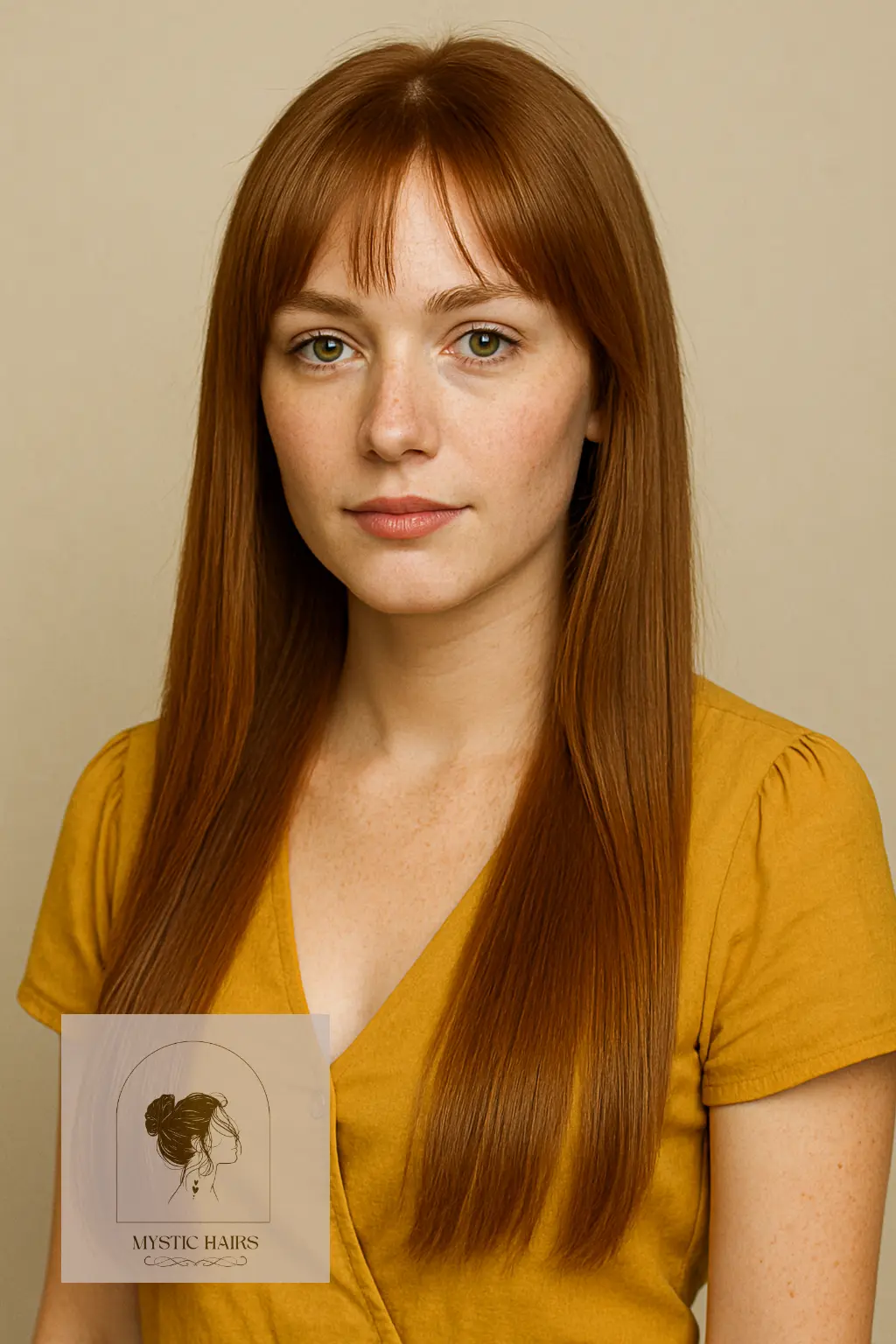 Sleek Straight Hair with Bottleneck Fringe