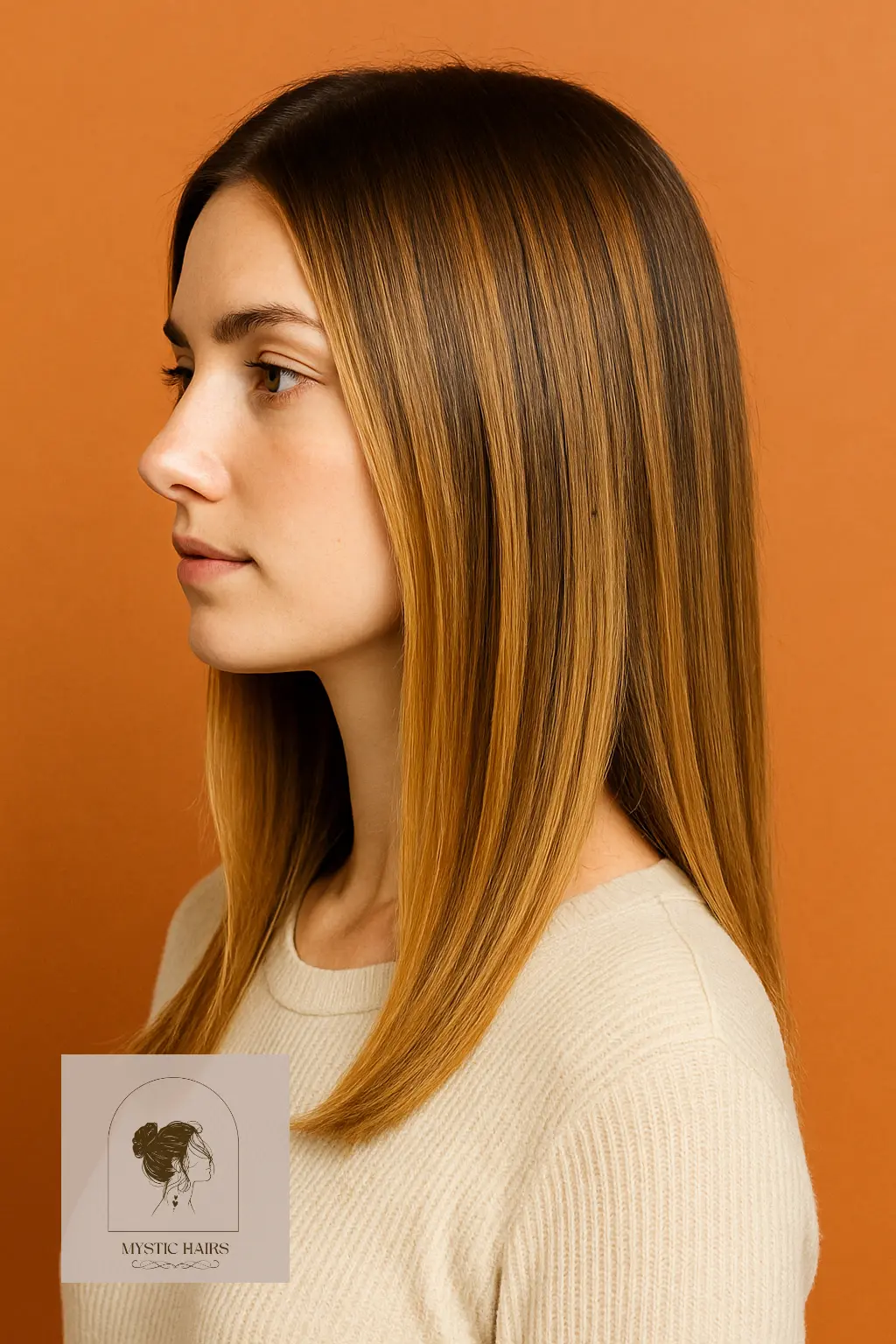 Sleek Straight Hair with Subtle Honey