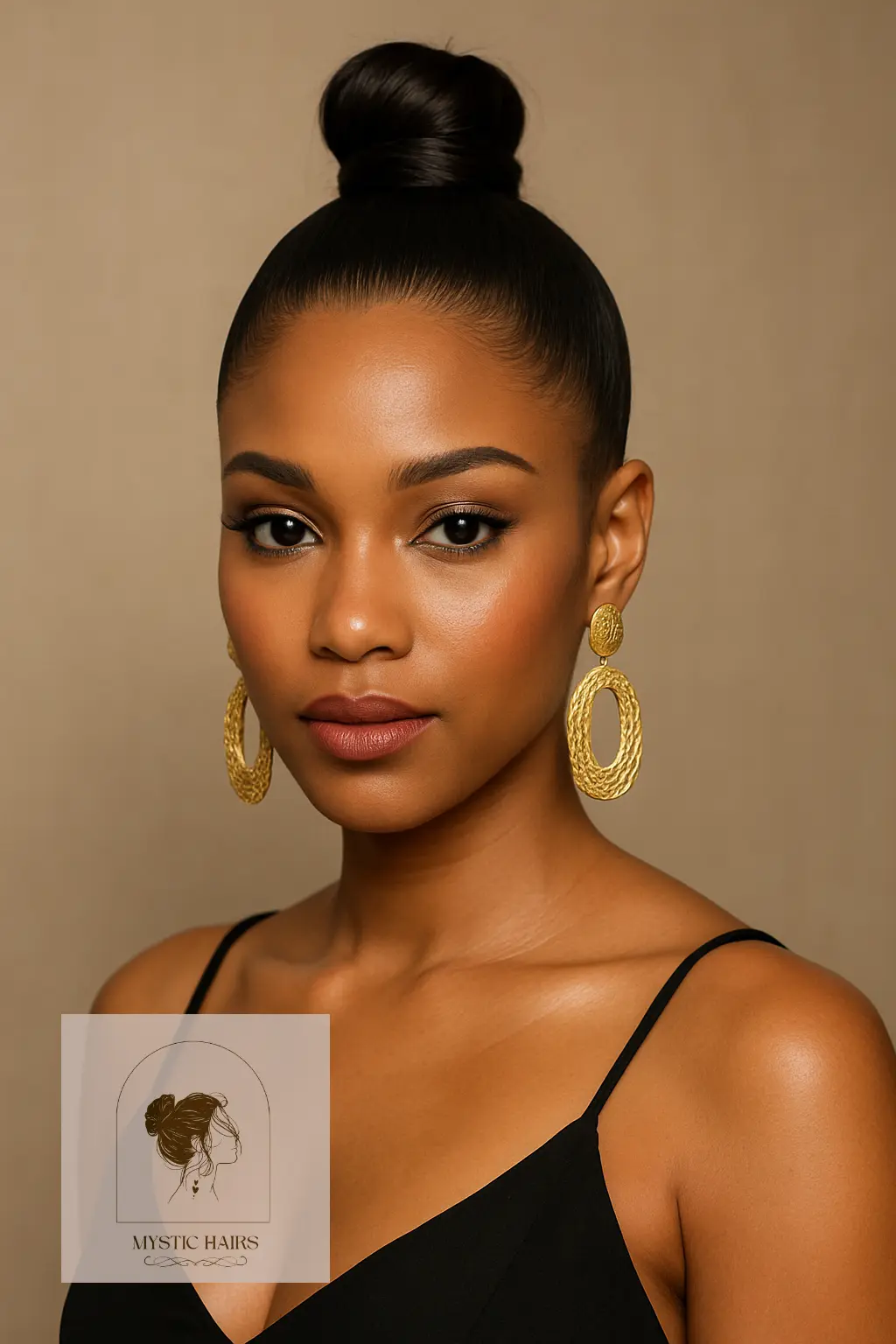 Sleek Top Knot With Statement Earrings