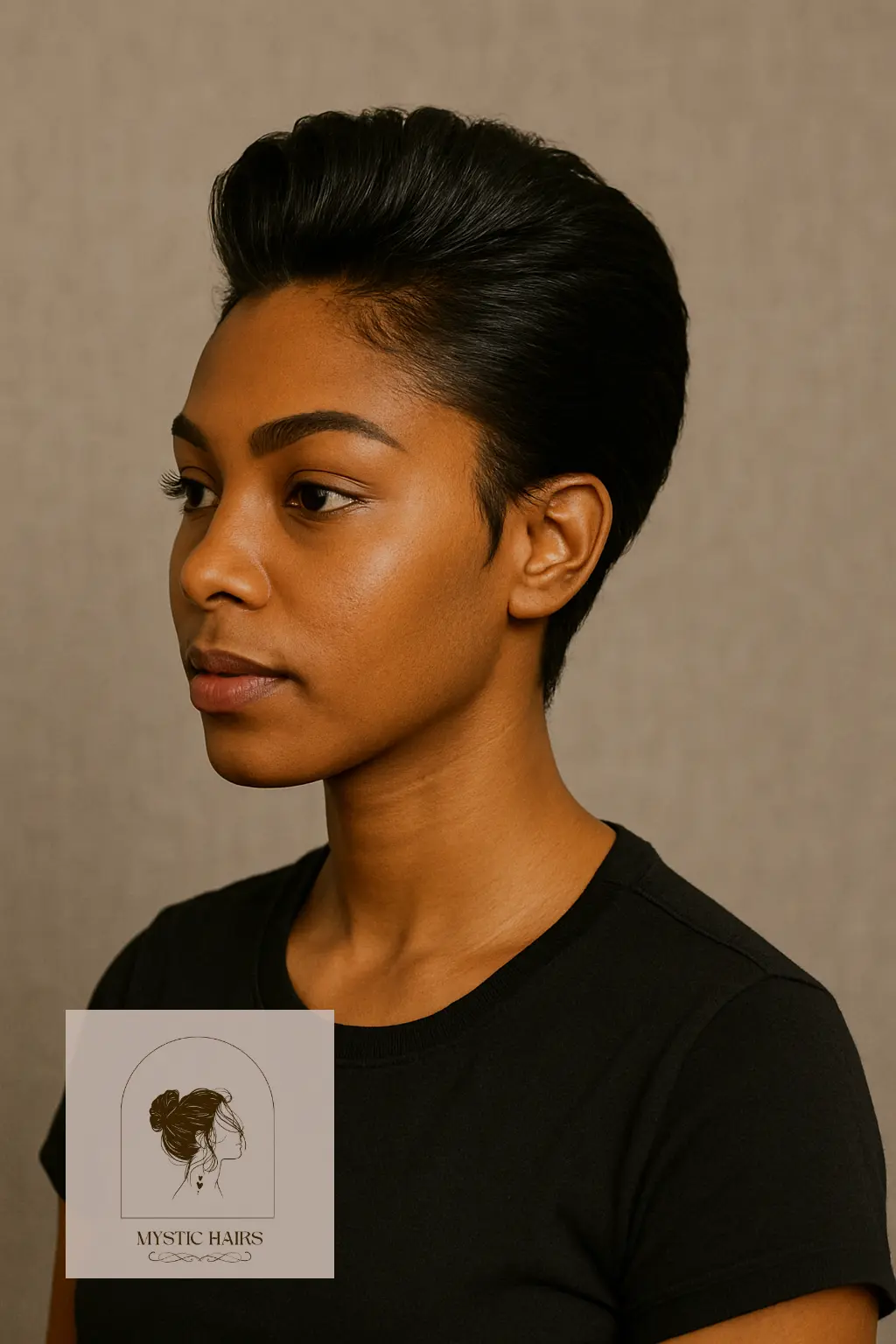 Slicked-Back Pixie with Volume