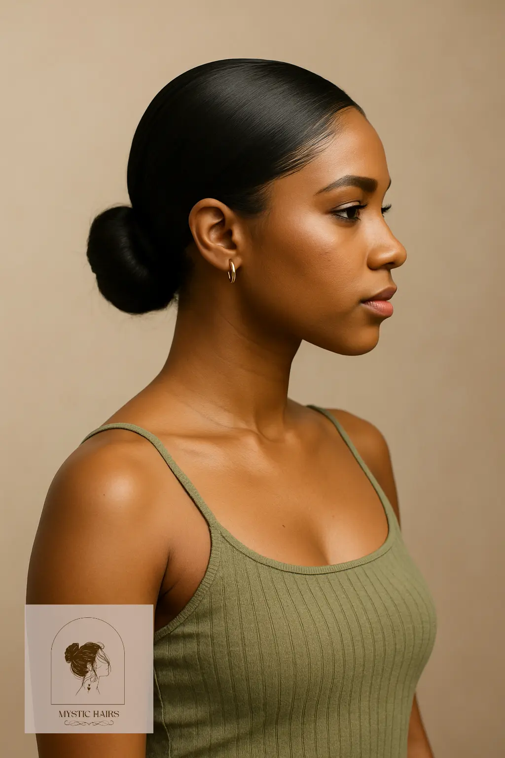 Slicked-Back Style with Low Bun