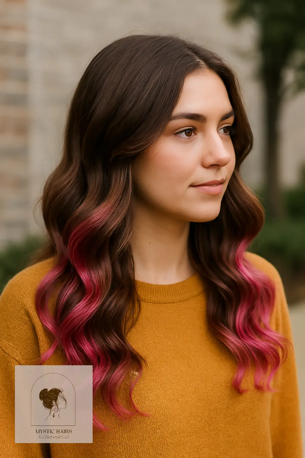 Soft Curls with Pink Tips