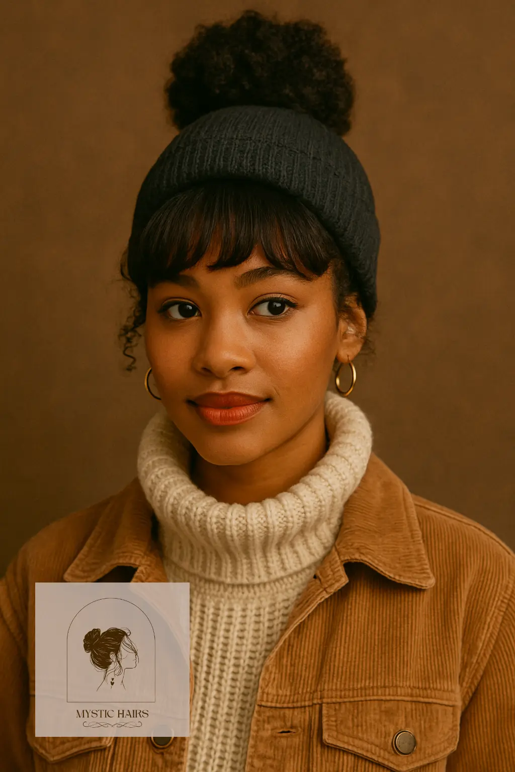 Soft Faux Bangs with Bun
