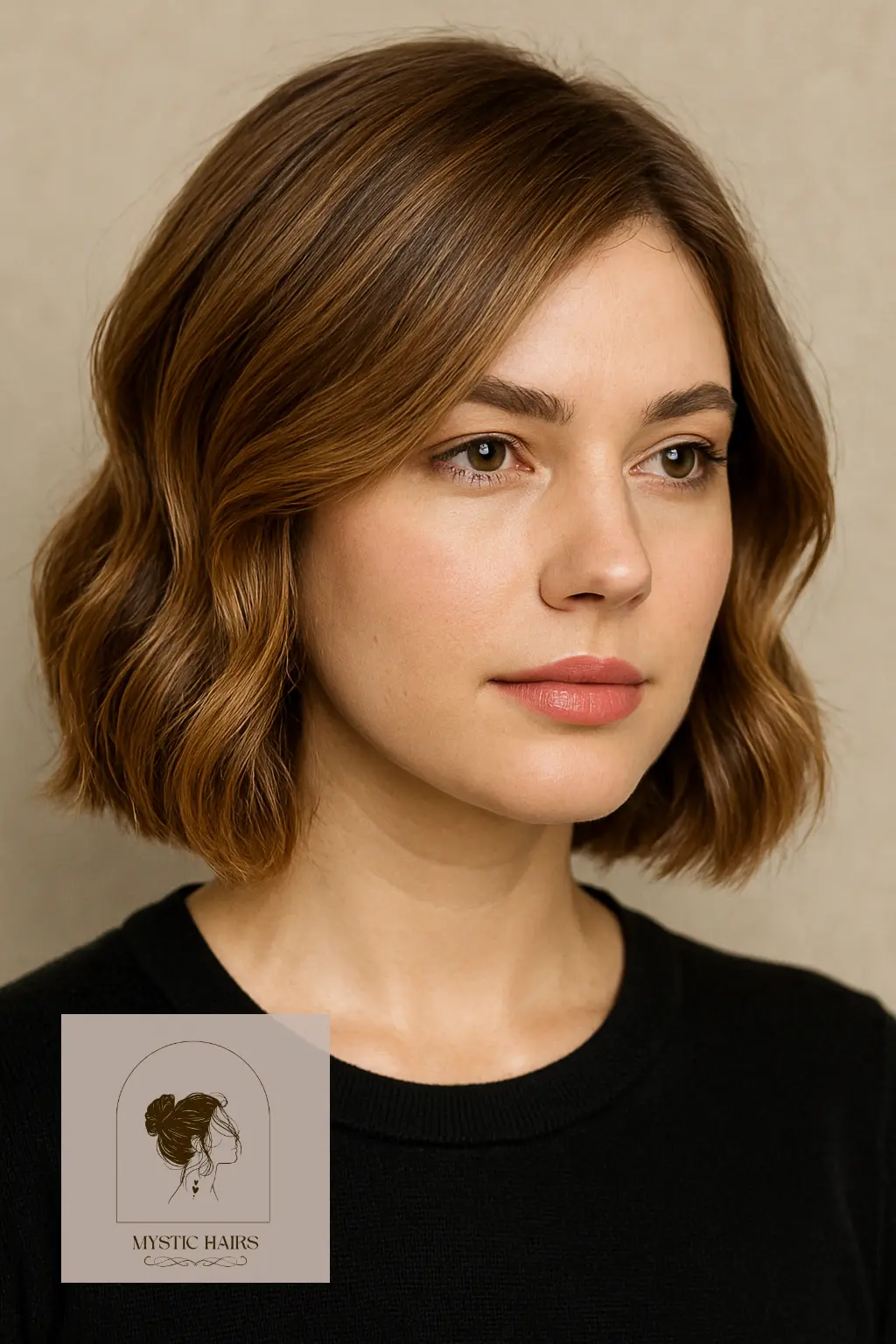 Soft Honey Brown Balayage on Short Hair