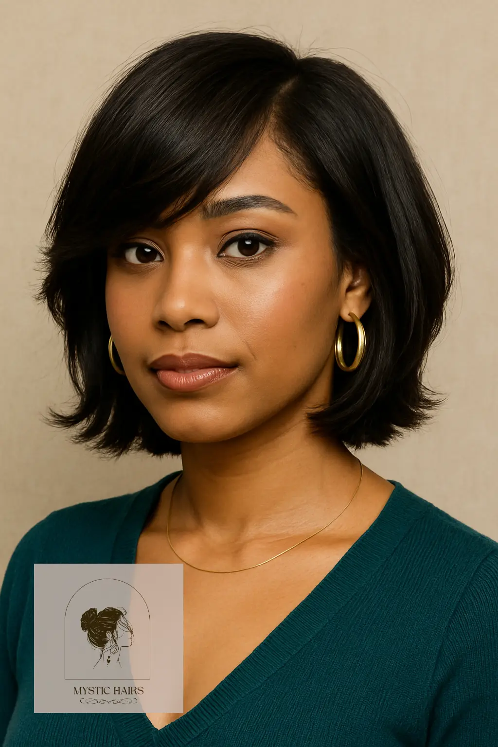 Soft Layered Bob with Side-Swept Fringe