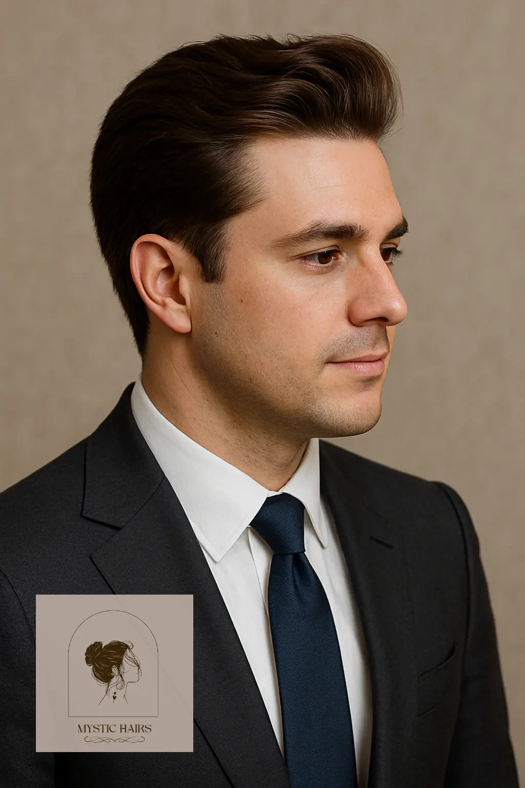 Soft Pompadour with Natural Finish