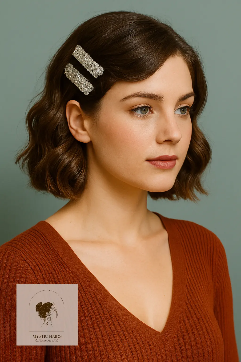 Soft Waves with Sequin Barrettes