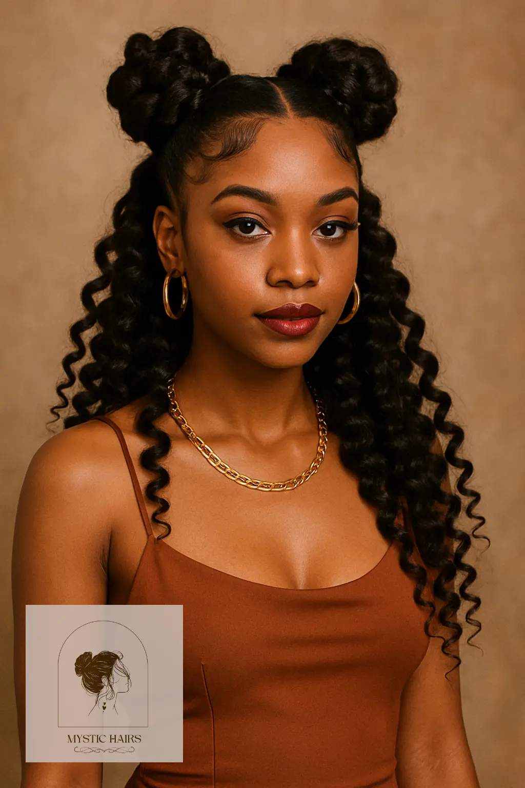 Space Buns with Spiral Curls