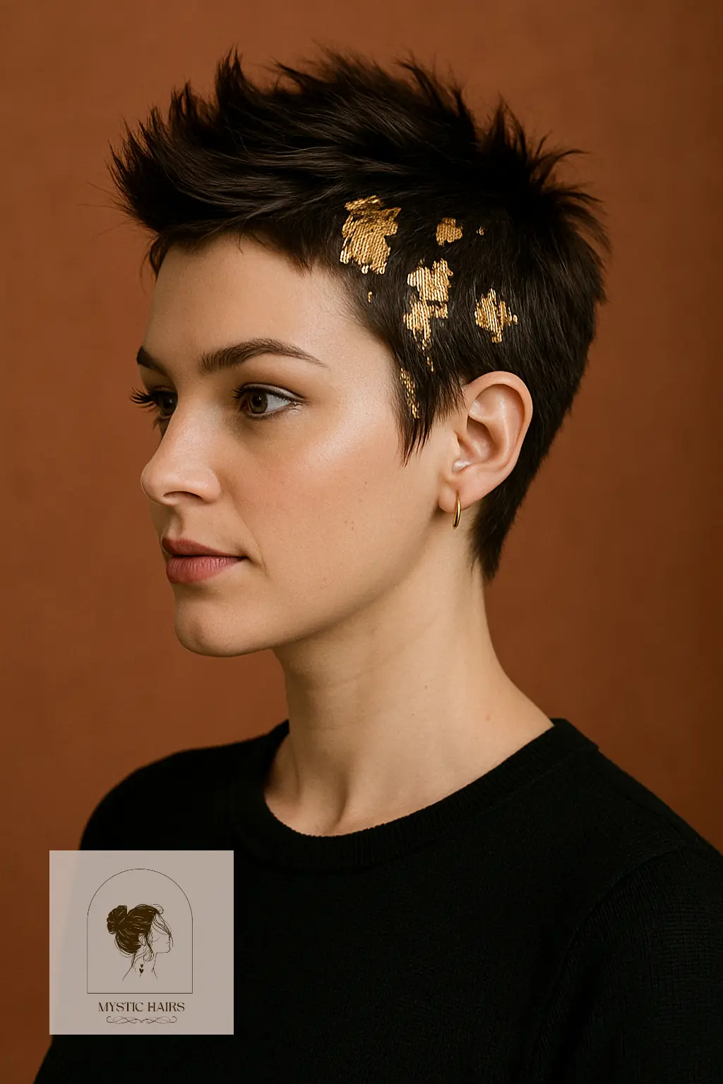 Spiked Pixie with Gold Foil Detail