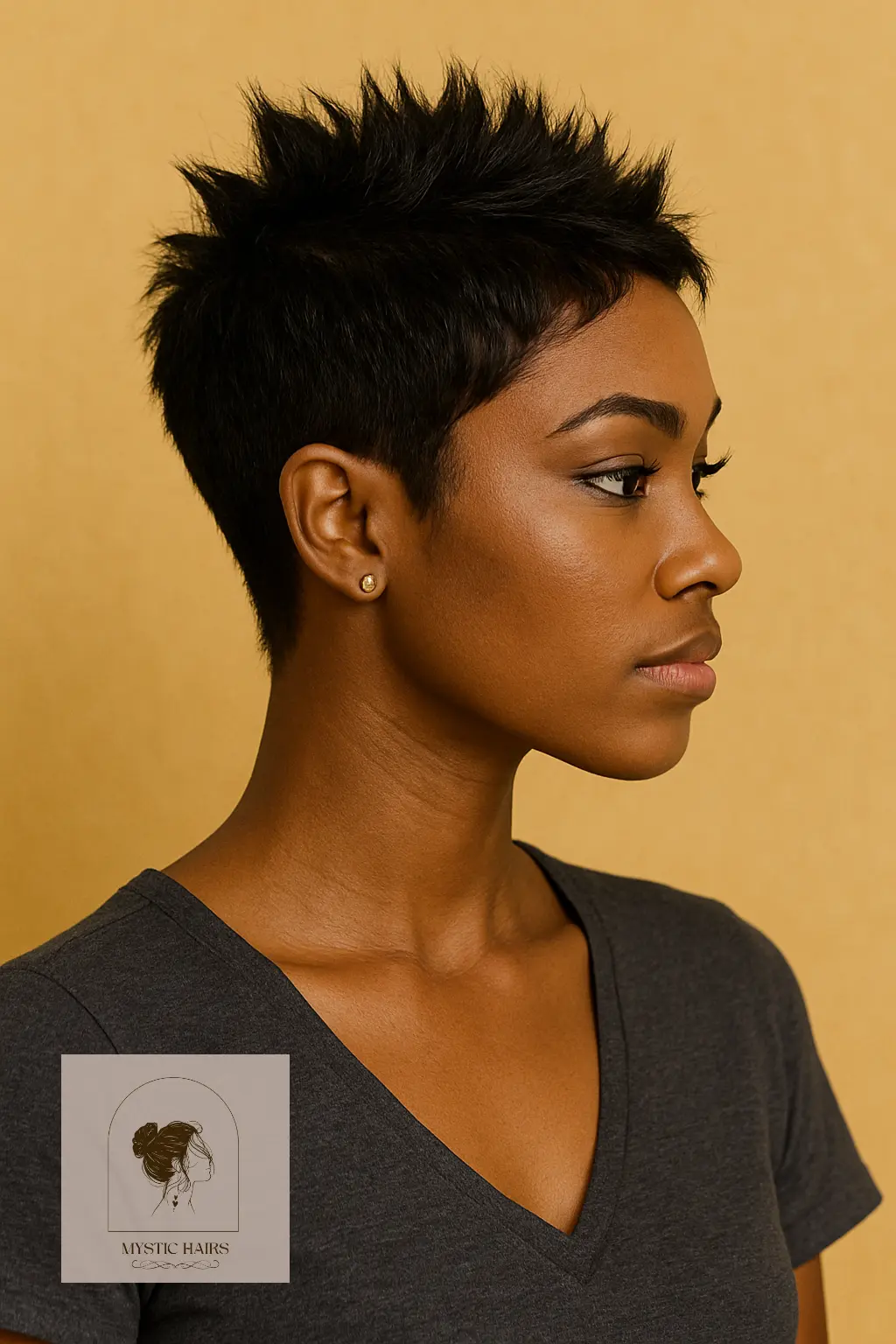 Spiky Pixie with Tapered Neckline