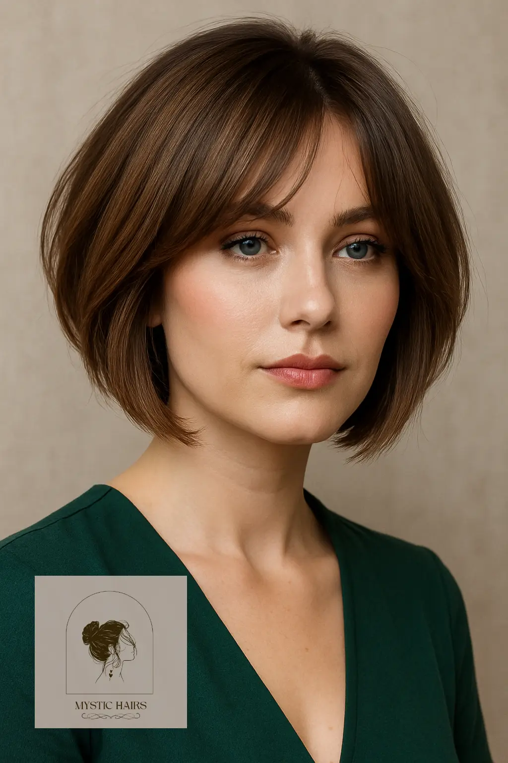 Stacked Bob with Curtain Bangs