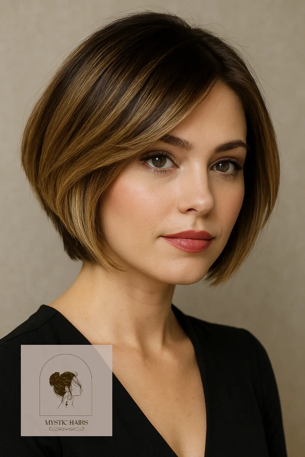 Stacked Bob with Root Shadow Color