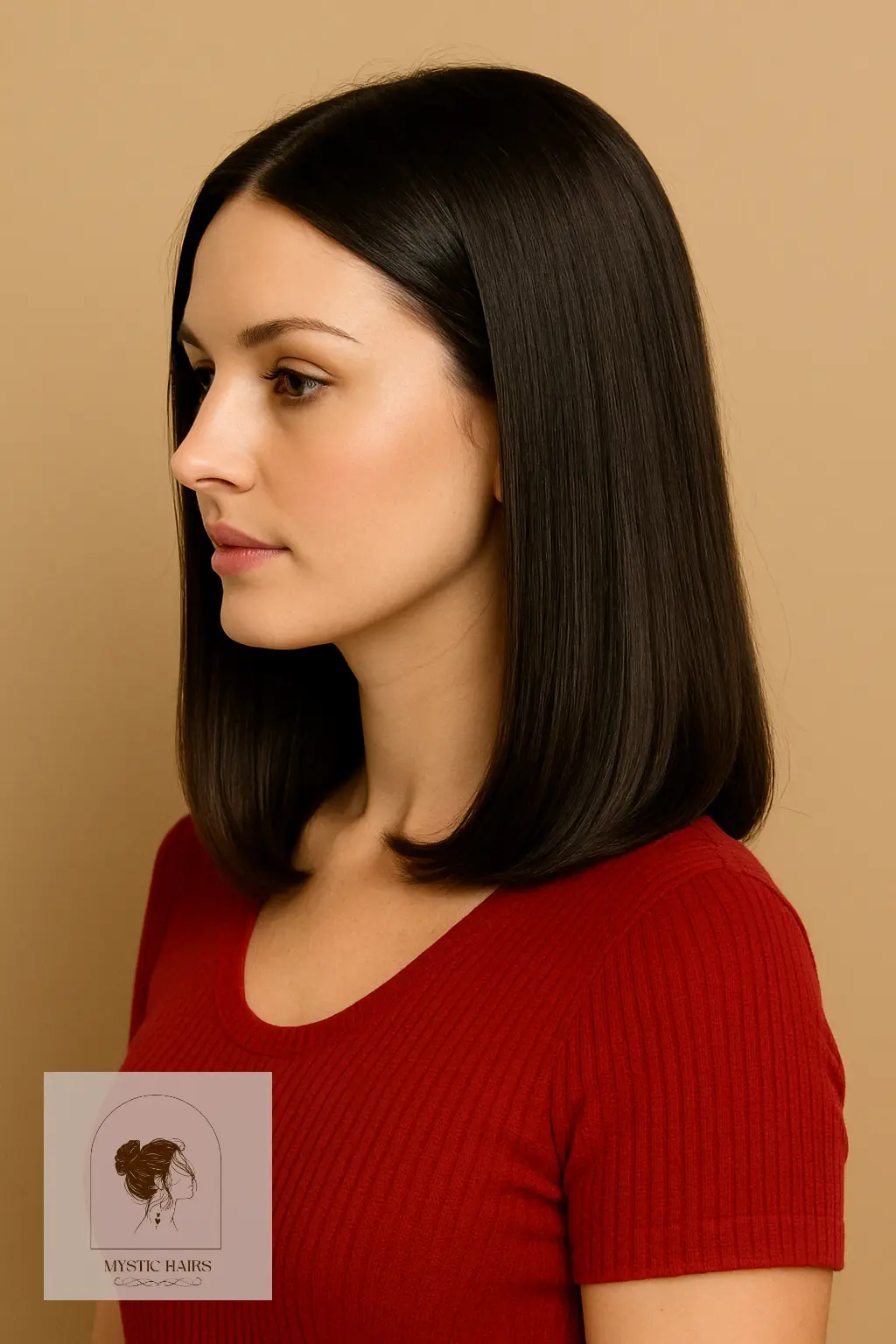 Straight Hair with Curved-In Ends