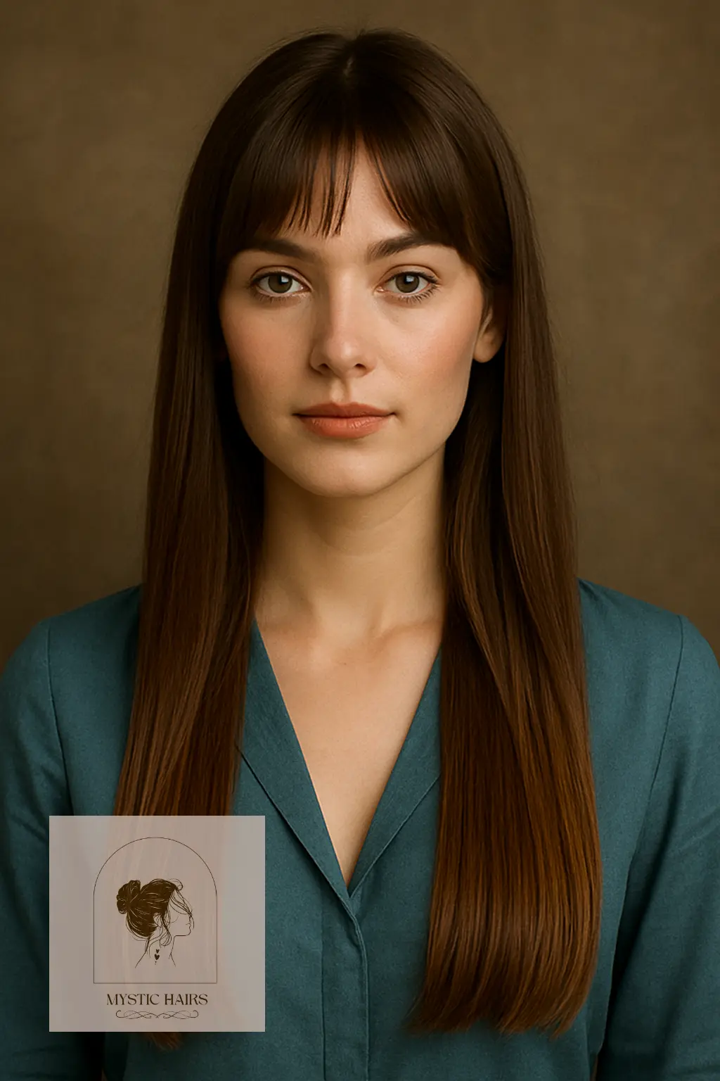 Subtle Bottleneck Fringe on Straight Hair