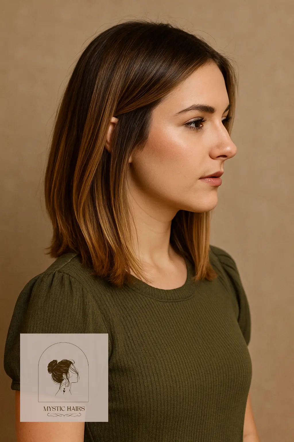 Subtle Honey Balayage on a Long Bob