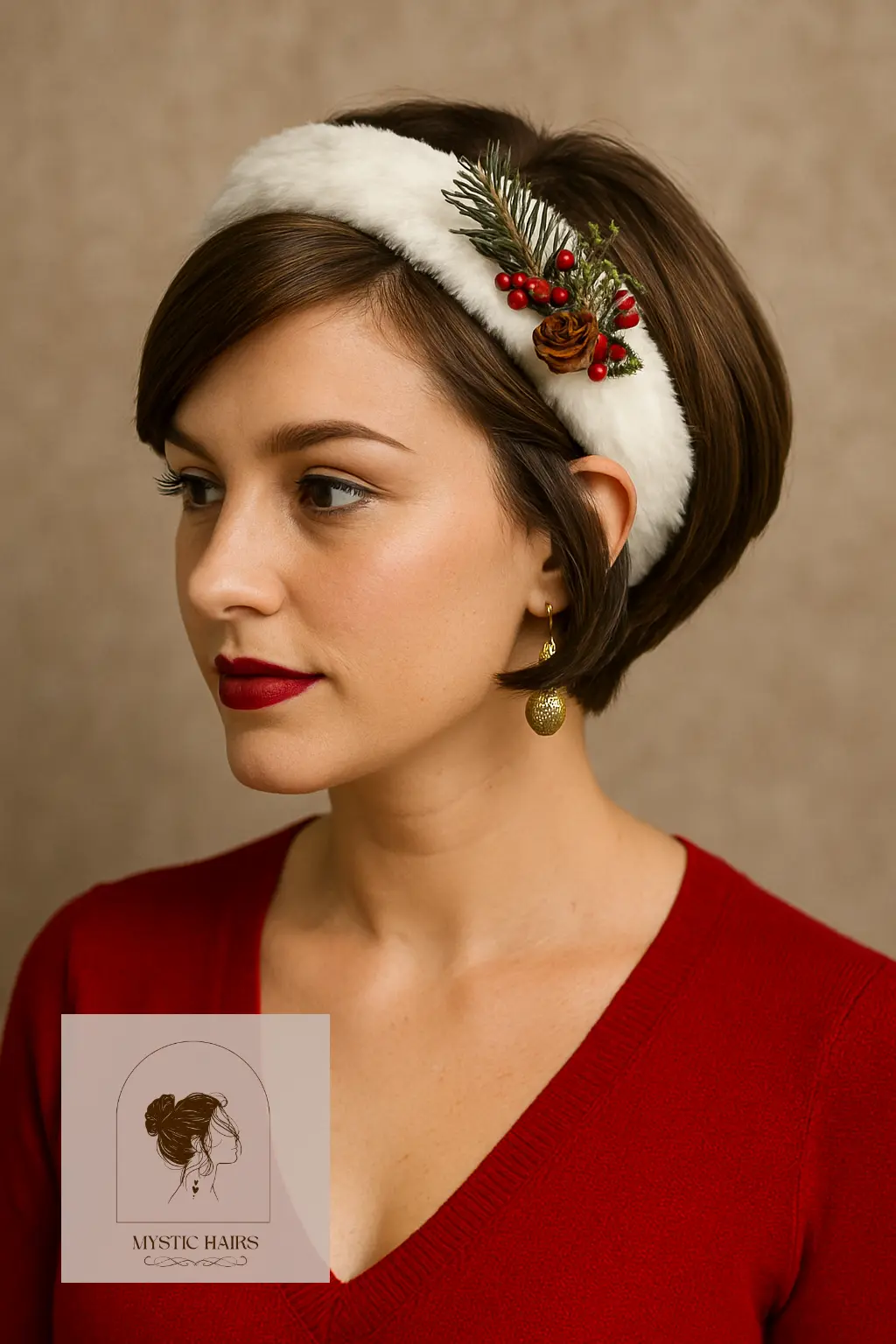 Swooped Bob with Faux Fur Headband