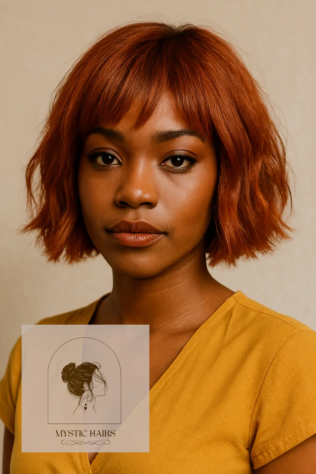 Textured Copper Bob with Choppy Ends