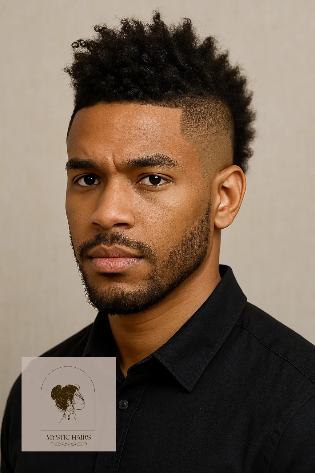 Textured Curl Hawk with Burst Fade