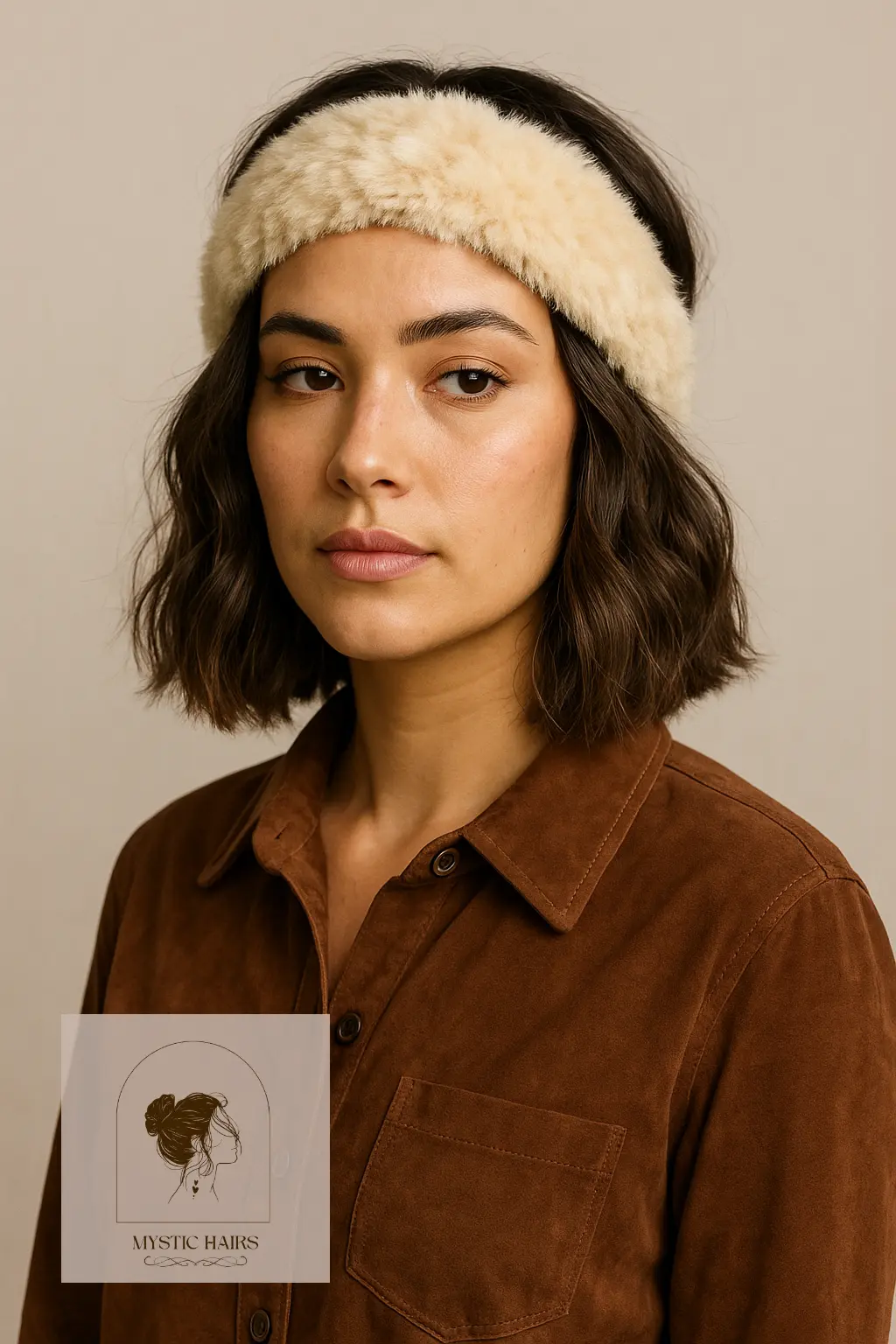 Textured Lob with Faux Fur Headband