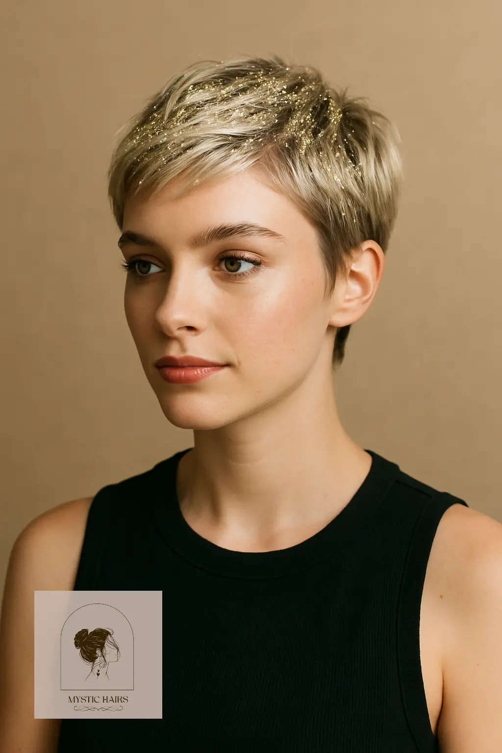 Tousled Pixie with Glitter Roots