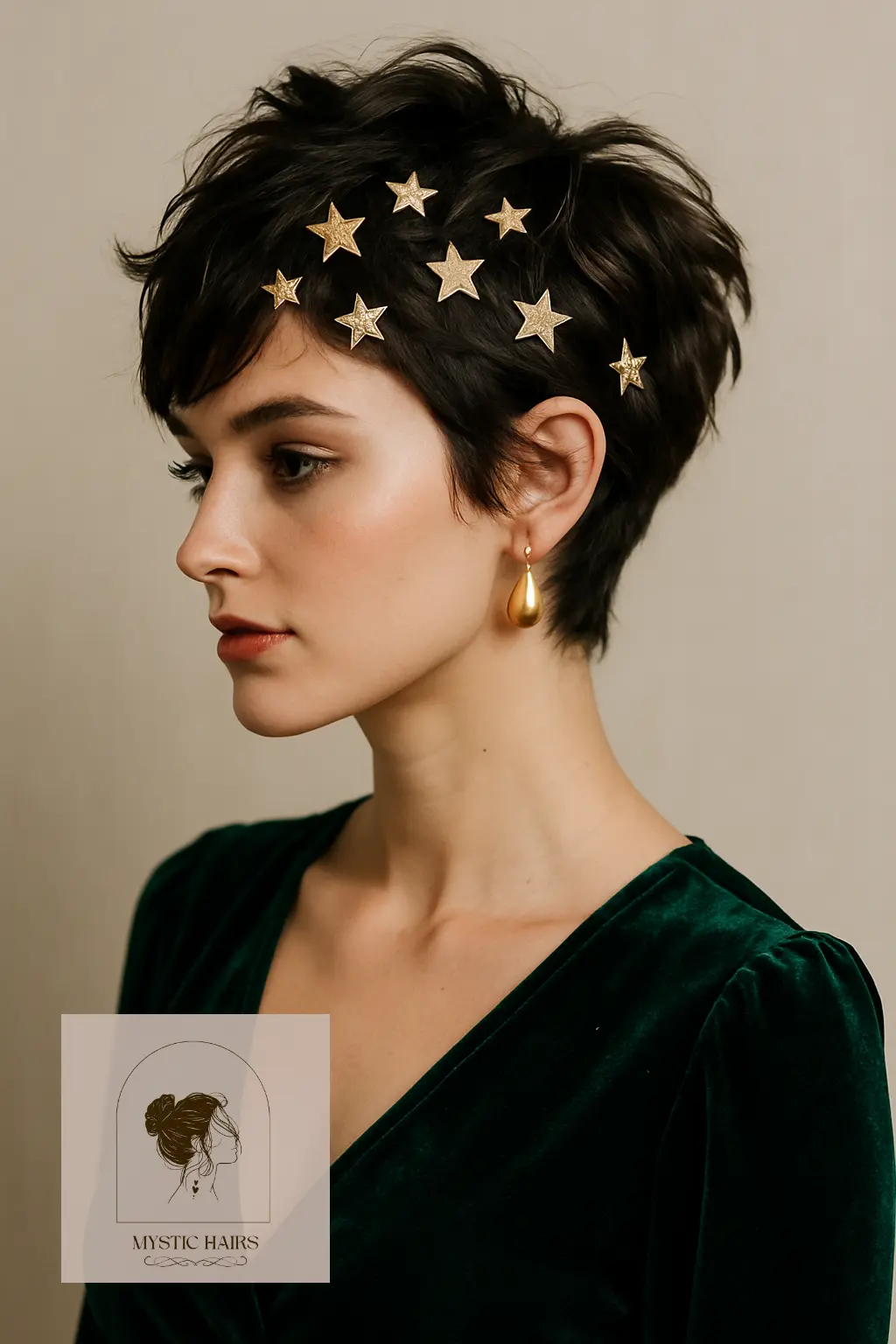 Tousled Pixie with Star Pins