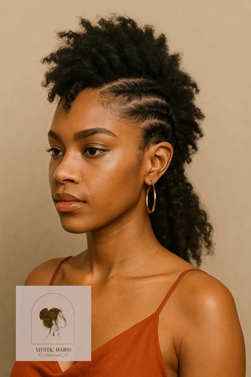 Twisted Faux Hawk with Accent Braids