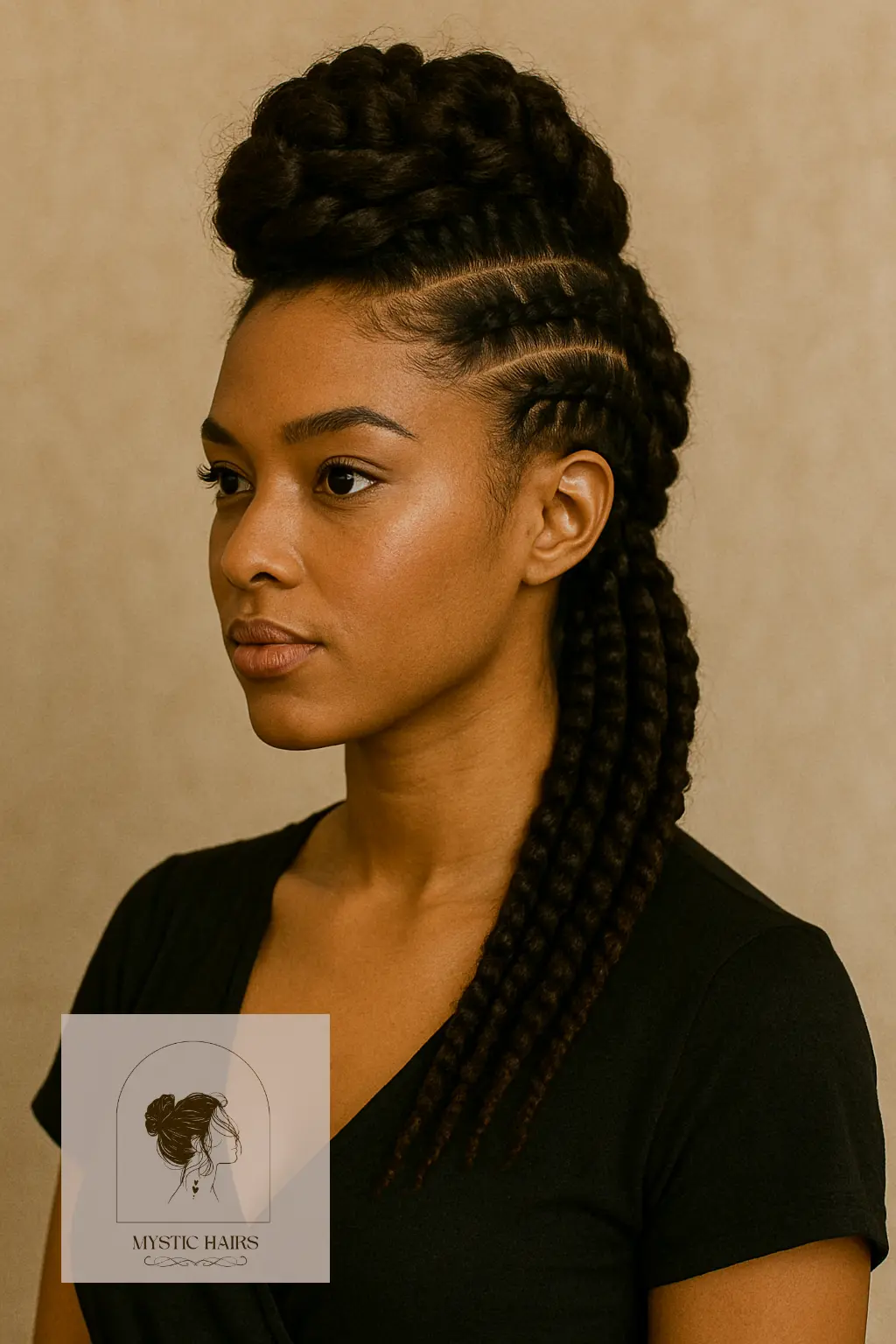 Twisted Mohawk With Braided Sides