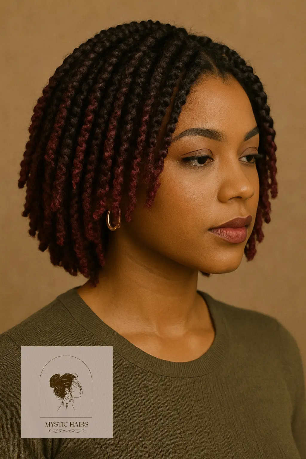Twists With Burgundy Highlights