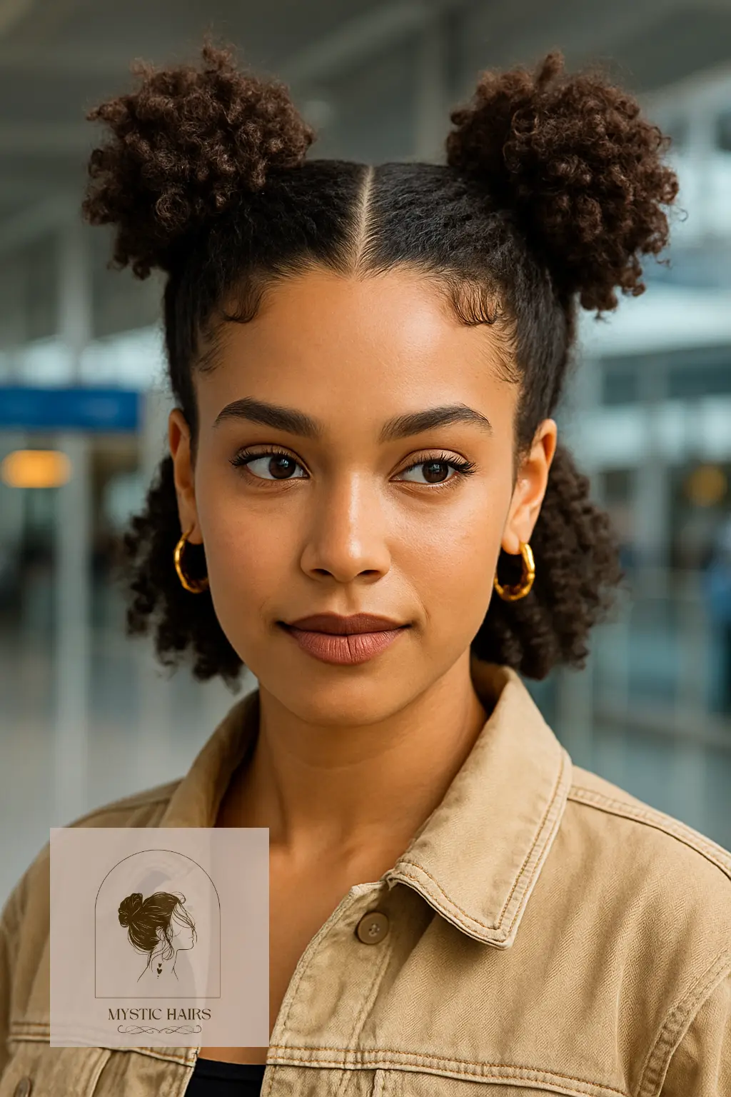 Two Buns With Center Part