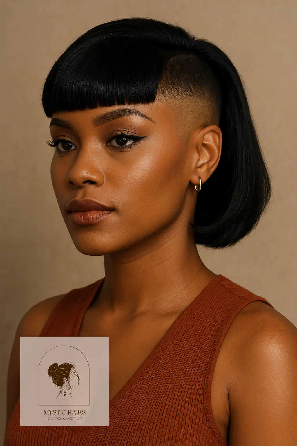 Undercut Bob with Bold Bangs