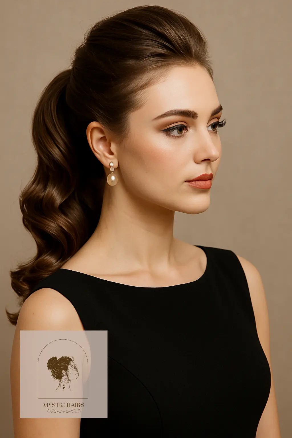 Upswept Curled Ponytail