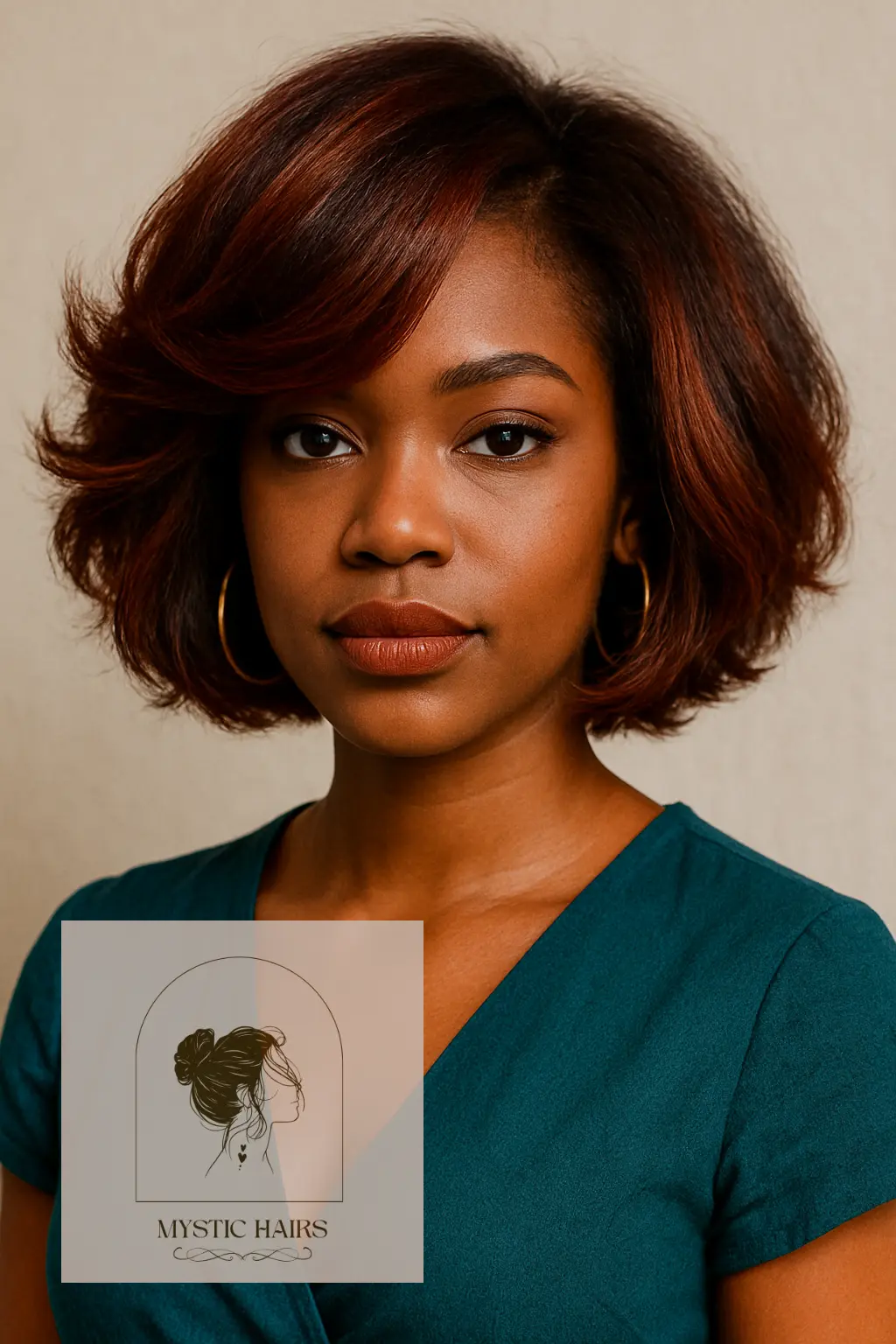 Voluminous Bob with Cinnamon Highlights
