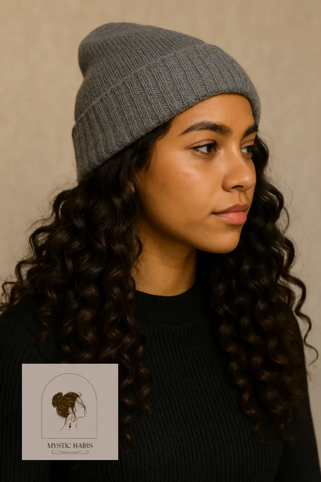 Voluminous Curls with Side Part