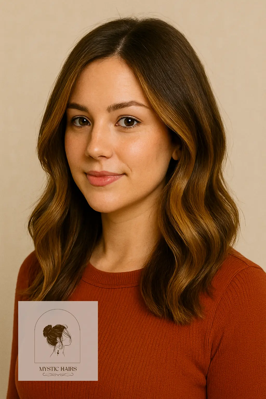 Warm Honey Balayage on Chocolate Brown Hair