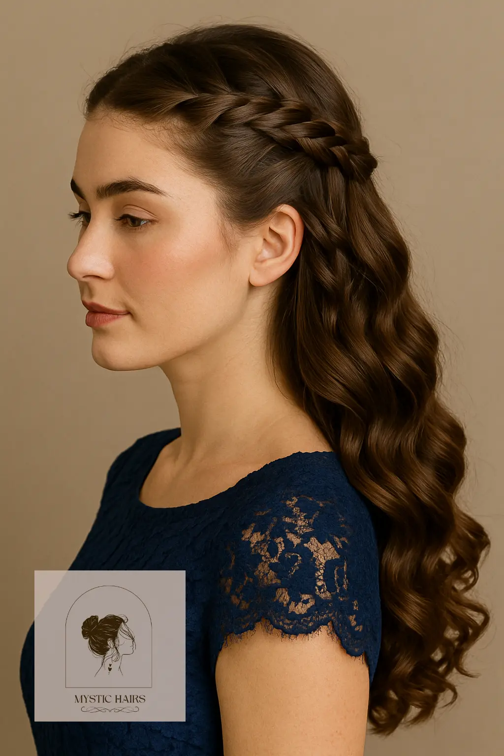 Waterfall Braid with Curled Ends