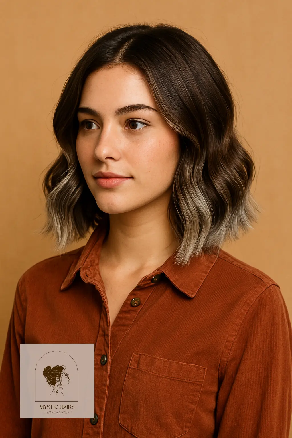 Wavy Bob with Brushed-On Silver Ends