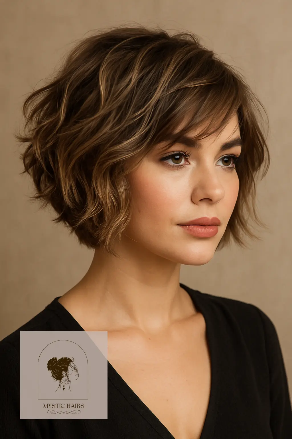 Wavy Stacked Bob with Tousled Texture