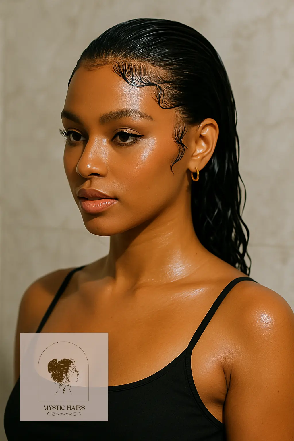 Wet Look With Slicked Edges