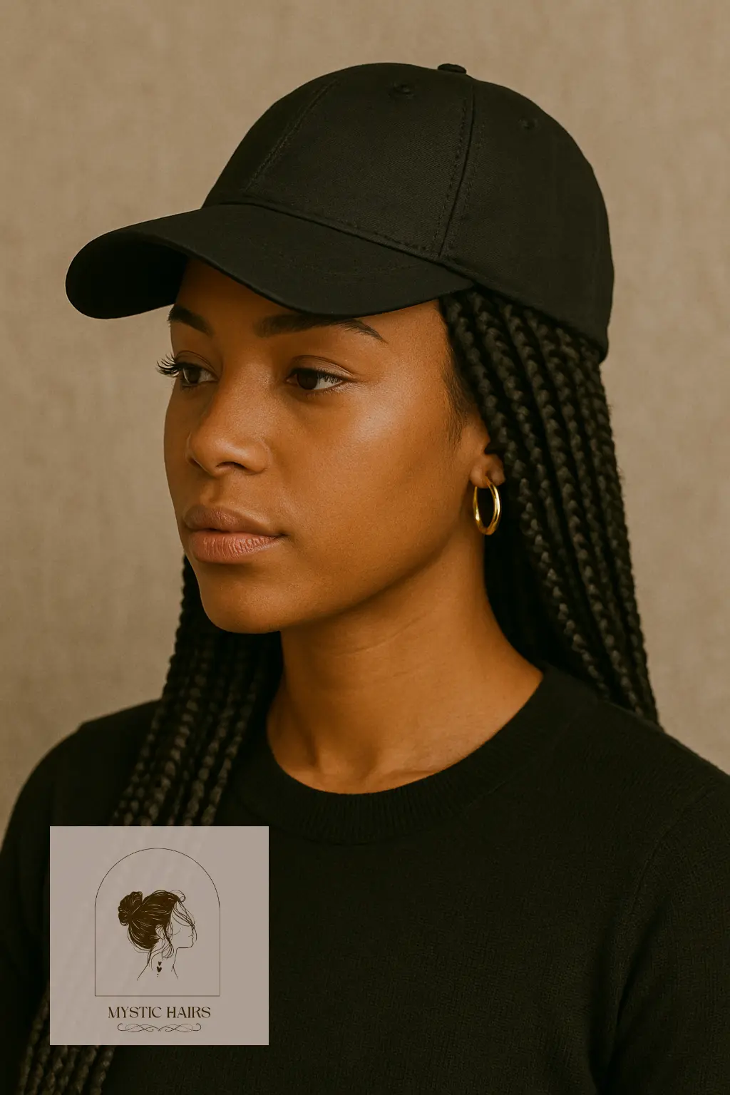 Wig Braids Covered with Cap