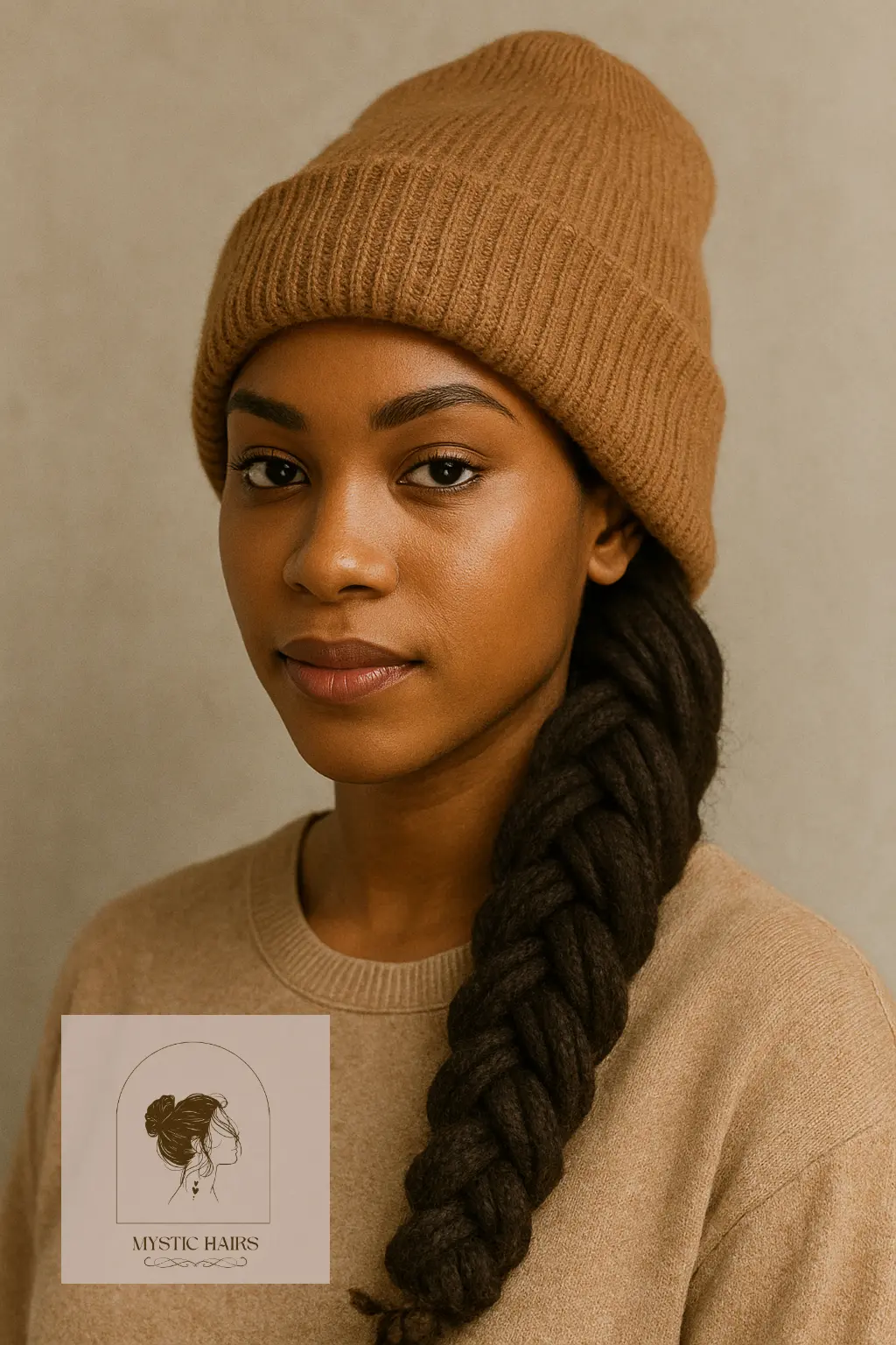 Wrapped Locs Under Oversized Hat