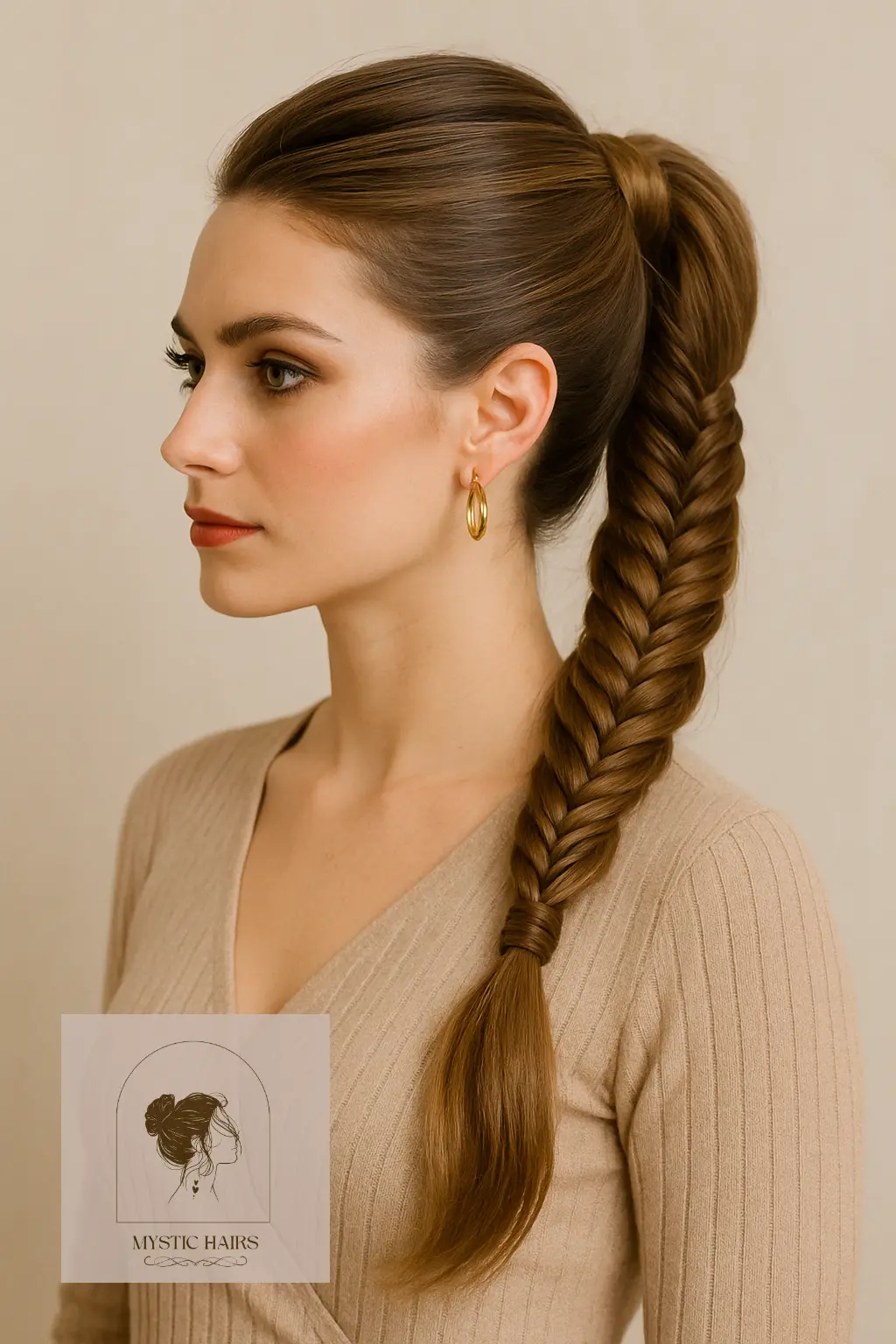 Wrapped Ponytail with Fishtail Inset